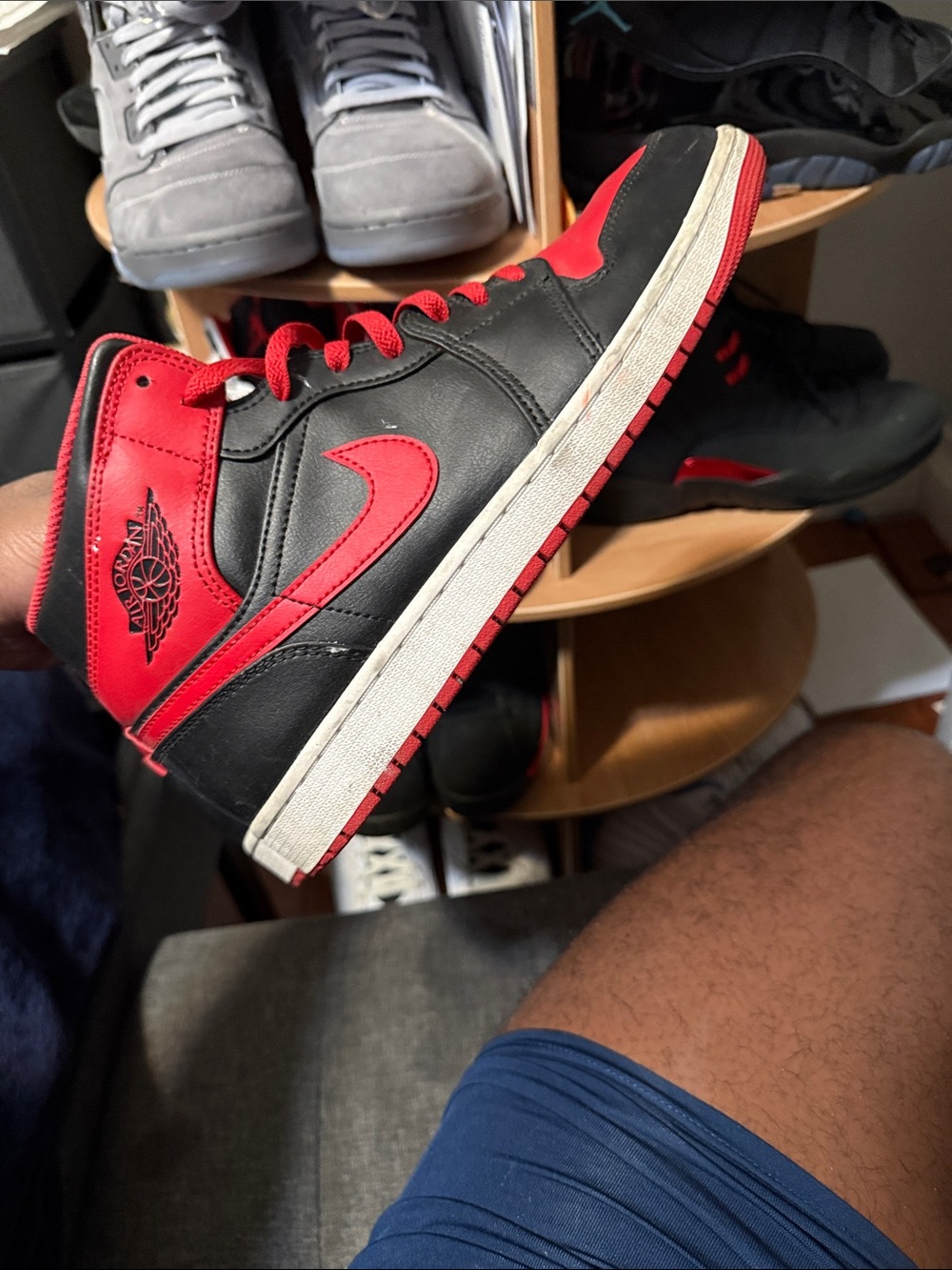 Nike Men's High-Top Sneakers in Black and Red